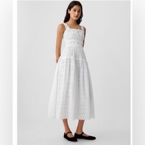 NWT Gap x Doen Eyelet Midi Dress White Sz  Small